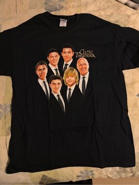 Celtic Thunder Band Graphic Black Crew Neck T-Shirt Men L